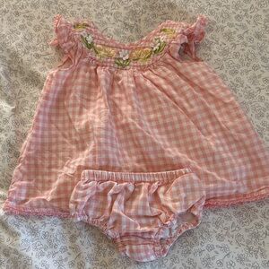 Tahari Pink Checkered Baby Outfit